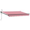 vidaXL Tettuccio Elettrico Retrattile Rosso e Bianco 3,5 x 2,5 m