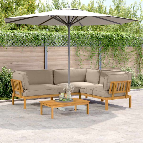 vidaXL Set di divani con cuscino 4 pcs Talpa Legno di Acacia Massello