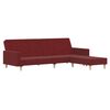 vidaXL Divano Letto a 2 Posti con Poggiapiedi Rosso Vino in Tessuto
