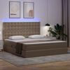 vidaXL Letto con contenitore e LED con led Cappuccino 180 x 200 cm