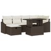 vidaXL Set Divano da Giardino con cuscino 7 pcs Marrone Poly Rattan
