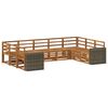 vidaXL Set divano sezionale 9 pcs Naturale Legno di Acacia Massello