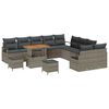 vidaXL Set Divano da Giardino con cuscino 13 pcs Grigio Poly Rattan