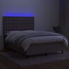 vidaXL Letto a Molle con Materasso e LED Tortora 140x190 cm in Tessuto