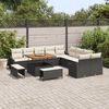 vidaXL Set Divano da Giardino con cuscino 13 pcs Nero polyrattan
