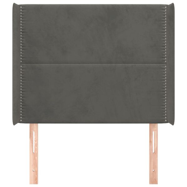 vidaXL Testiera ad Orecchio Grigio Scuro 93x16x118/128 cm in Velluto