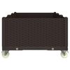 vidaXL Fioriera da Giardino con Ruote Marrone 150x80x54 cm in PP