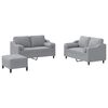 vidaXL Set Divani 3 pz con Cuscini Grigio Chiaro in Tessuto
