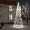 vidaXL Albero di Natale con Palo in Metallo 500 LED Bianco Freddo 5 m