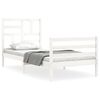 vidaXL Giroletto con Testiera Bianco Small Single Legno Massello