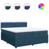 vidaXL Giroletto a Molle con Materasso Blu 200x200 cm in Velluto