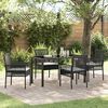 vidaXL Set da Pranzo per Giardino con cuscino 5 pcs Nero polyrattan