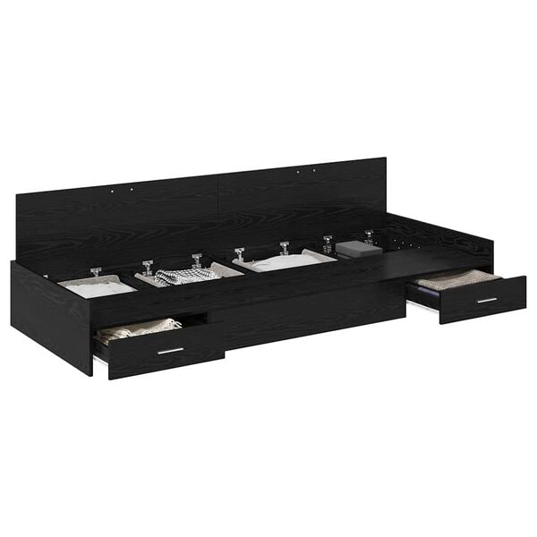 vidaXL Struttura del letto Rovere Nero 80 x 200 cm Legno multistrato