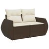 vidaXL Set Divani da Giardino 7 pz con Cuscini Marrone in Polyrattan