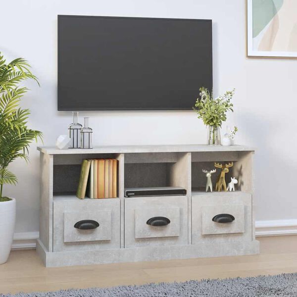 vidaXL Mobile per TV Grigio Cemento 100x35x50 cm in Legno Multistrato