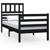 vidaXL Giroletto Nero 75x190 cm Small Single in Legno Massello