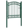 vidaXL Cancello per recinzione EMMEN con parte superiore ad arco in acciaio 100x86 cm verde