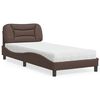 vidaXL Letto con Materasso Hvar Marrone 90x200 cm in Similpelle