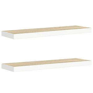 vidaXL Scaffali a Parete 2 pz Rovere e Bianco 80x23,5x3,8 cm in MDF