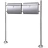 vidaXL Casetta della Posta Doppia con Supporto in Acciaio Inox
