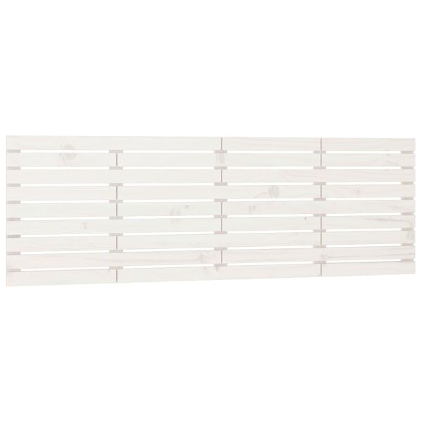 vidaXL Testiera da Parete Bianca 206x3x63 cm in Legno Massello di Pino