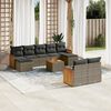 vidaXL Set Divano da Giardino 10 pz con Cuscini Grigio in Polyrattan