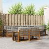 vidaXL Set di divani da esterno 7 pcs Grigio Naturale e Chiaro