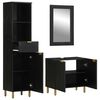 vidaXL Set Mobili da Bagno 3 pz Nero in Legno Multistrato