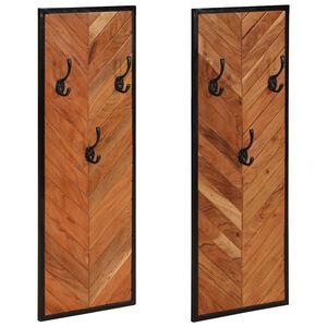 vidaXL Appendiabiti 2 pz 35x1x90 cm in Legno Massello di Acacia