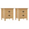 vidaXL Comodini Hill Grigi 2 pz 46x35x49,5 cm Legno Massello di Pino