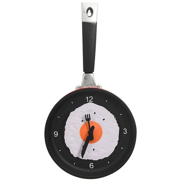 325164 vidaXL Wall Clock with Fried Egg Pan Design 18,8 cm