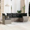 vidaXL Set Divano da Giardino 5pz con Cuscini Grigio Chiaro Polyrattan