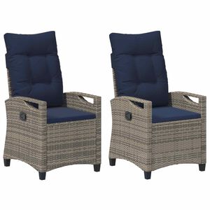 vidaXL Sedia da Giardino 2 pcs grigio e blu navy 56 x 60 x 112 cm
