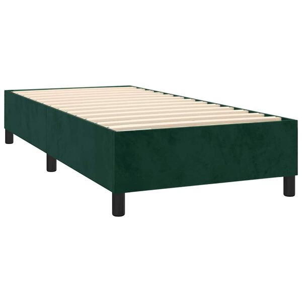 vidaXL Giroletto a Molle con Materasso Verde Scuro 80x200 cm Velluto