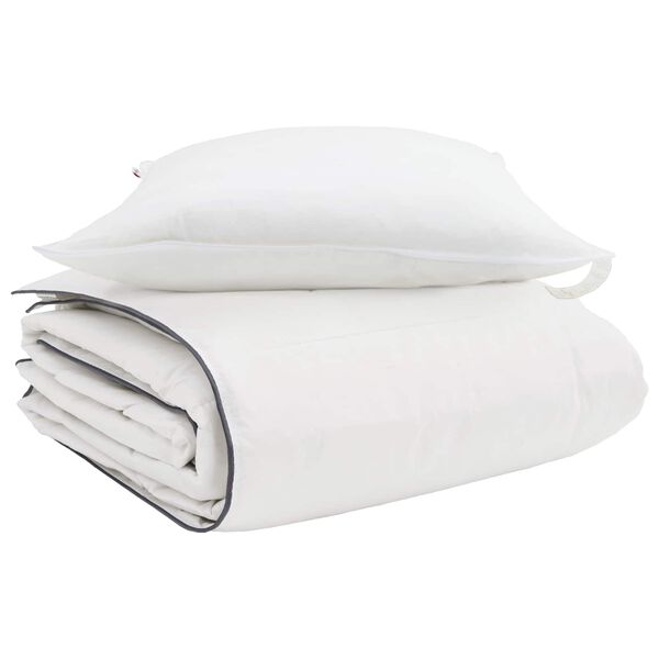 vidaXL Duvet Invernale con cuscino 2 pcs Bianco Piuma d'anatra