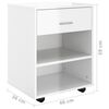 vidaXL Mobiletto con Ruote Bianco Lucido 46x36x59 cm Legno Multistrato