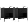 vidaXL Armadio da Notte 2 pz Rovere Nero 40 x 30 x 50 cm