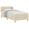 vidaXL Letto a molle con testiera Crema 90 x 190 cm Tessuto