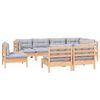 vidaXL Set Divani da Giardino 8 pz con Cuscini Grigi Massello di Pino
