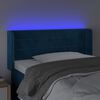 vidaXL Testiera a LED Blu scuro 93x16x78/88 cm in Velluto
