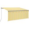 vidaXL Tenda da Sole Retrattile con Parasole 3,5x2,5m Gialla e Bianca