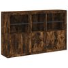 vidaXL Credenza con Luci LED Rovere Fumo 162x37x100 cm
