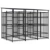vidaXL Gabbia per Cani da Esterno con Tetto in Acciaio 5,53 m&sup2;