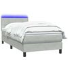 vidaXL Letto a Molle con Materasso e LED Grigio Chiaro 80x210 cm Velluto