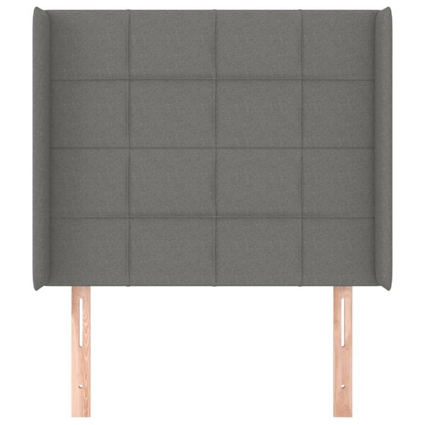 vidaXL Testiera ad Orecchio GrigioScuro 103x16x118/128cm inTessuto