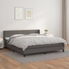 vidaXL Giroletto a Molle con Materasso Grigio 160x200 cm in Similpelle