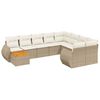 vidaXL Set Divano da Giardino 10 pz con Cuscini Beige in Polyrattan