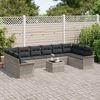 vidaXL Set Divano da Giardino con cuscino 11 pcs Grigio Poly Rattan