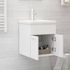 vidaXL Mobile Bagno con Lavabo Integrato Bianco in Legno Multistrato
