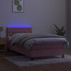 vidaXL Letto a Molle con Materasso e LED Rosa 90x200 cm in Velluto